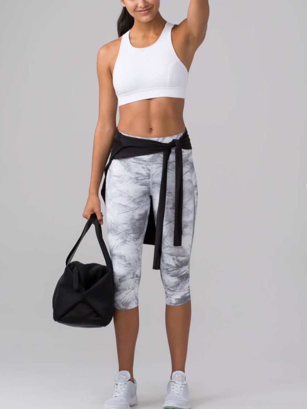 lululemon athletica White Marble Print Capris